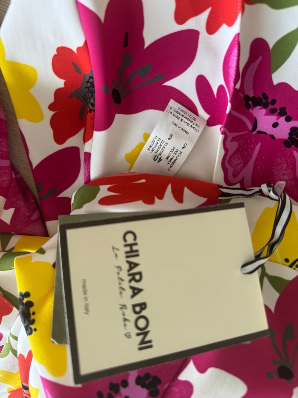 New🌺$395 Chiara Boni Italy La Petite Robe Nuccia Crop Floral Pants Size 40 US 4 - Picture 10 of 10